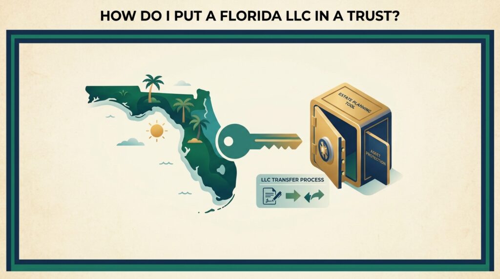 An Assignment of Membership Interest document transferring Florida LLC ownership into a revocable living trust.