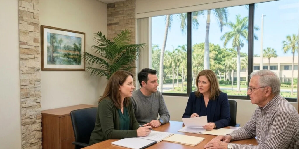Guardianship attorney discussing firearm rights with a family in Coral Springs, Florida