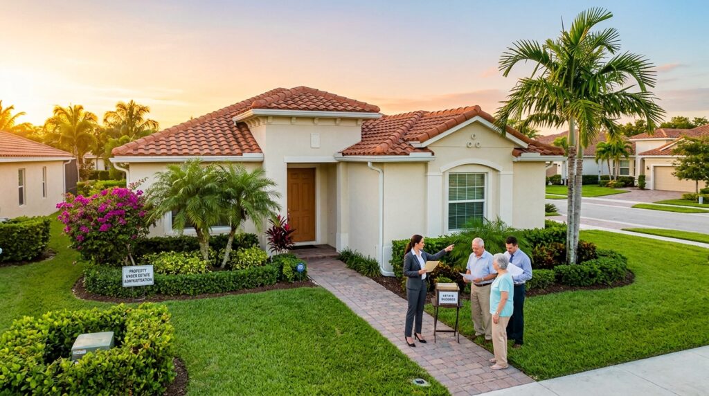 Suburban residential home in South Florida subject to Florida homestead inheritance rules.