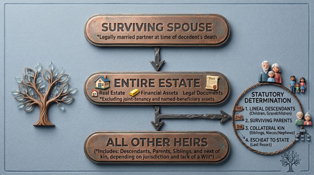 Probate attorney consulting with a client regarding Florida intestate succession and heirship determination.