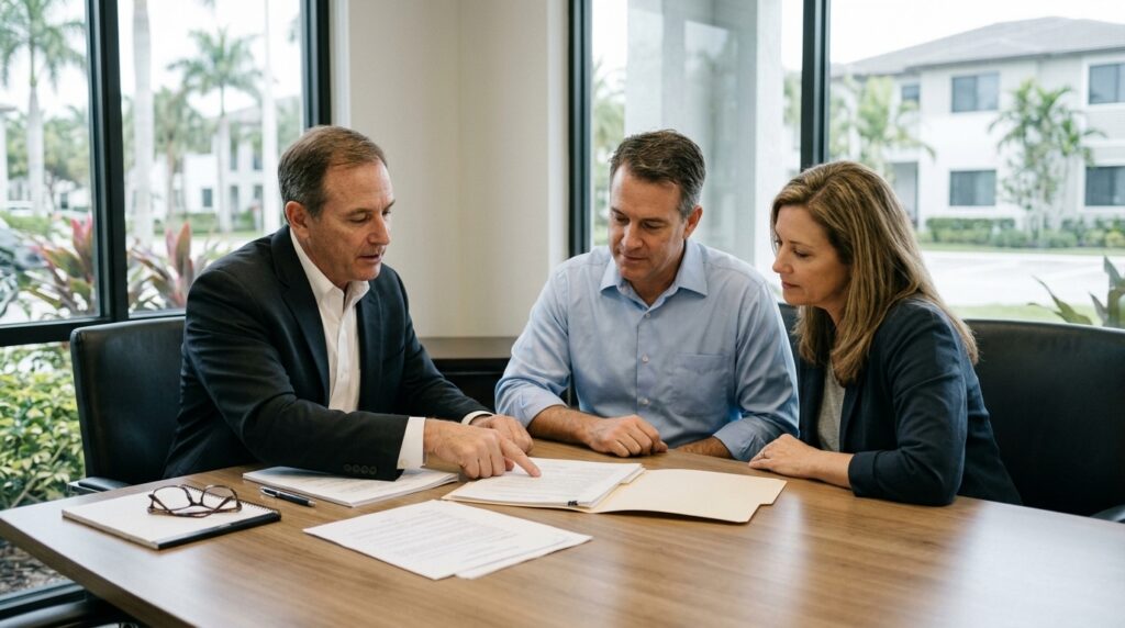 Florida attorney discussing probate and estate planning with a family