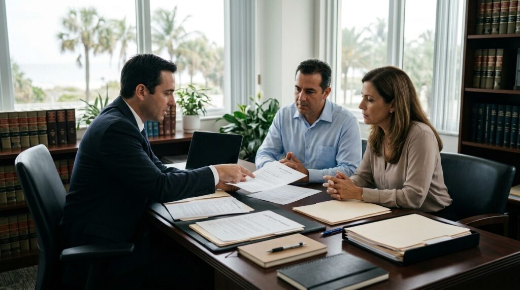 Florida probate attorney discussing an estate dispute with family members