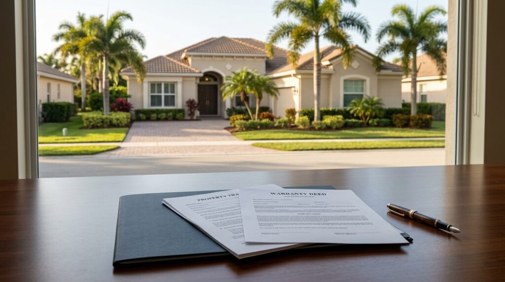 Florida home and legal deed representing Lady Bird Deed estate planning