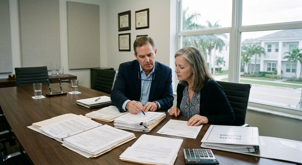 Estate accounting and fiduciary records reviewed in a Florida probate dispute in Broward County