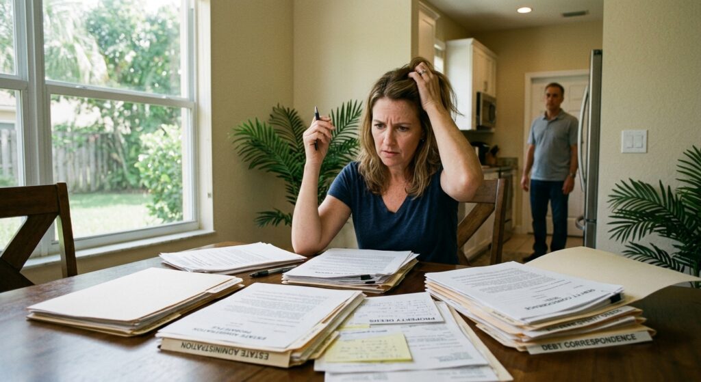 Florida personal representative reviewing disputed estate documents in Coral Springs